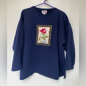 Granny went OFF on this embroidery crewneck. Vintage crewneck. On a zero in tag.